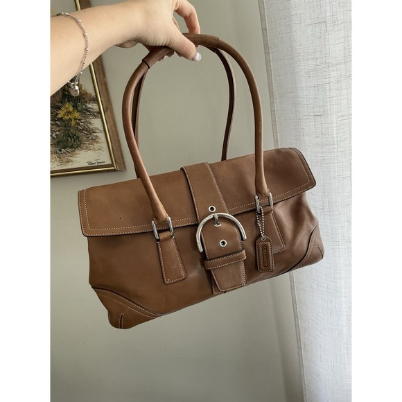 Y2K vintage Hampton soho flap leather satchel shoulder bag